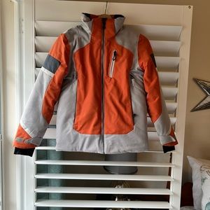 Obermeyer Orange and Gray Kids Puffer Jacket